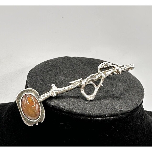 Artisan Handmade Womens Bar Ring 6 Sterling Silver Ethiopian Opal Unique - Picture 10 of 16